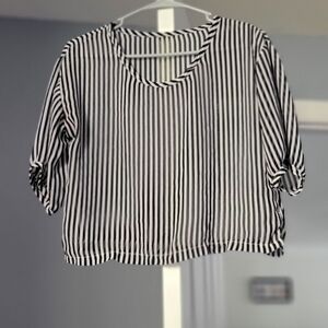 Vintage reversible oversized top black-white